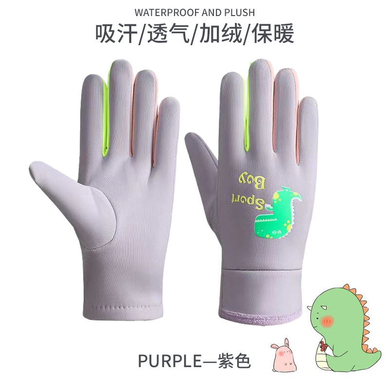 Otoño y invierno nuevos guantes para niños 7 - 12 guantes de montar al aire libre para hombres y mujeres deportivos calientes impermeables al por mayor