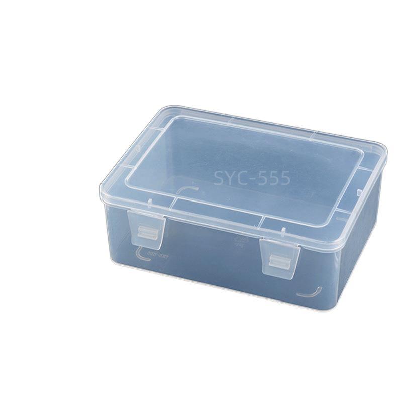 Caja de plástico rectangular pp caja de plástico transparente de alta transparencia caja de almacenamiento de piezas caja de herramientas caja de componentes con tapa engrosada