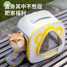 猫包外出便携透气宠物猫咪胸前背包小型犬大容量透明太空舱双肩包