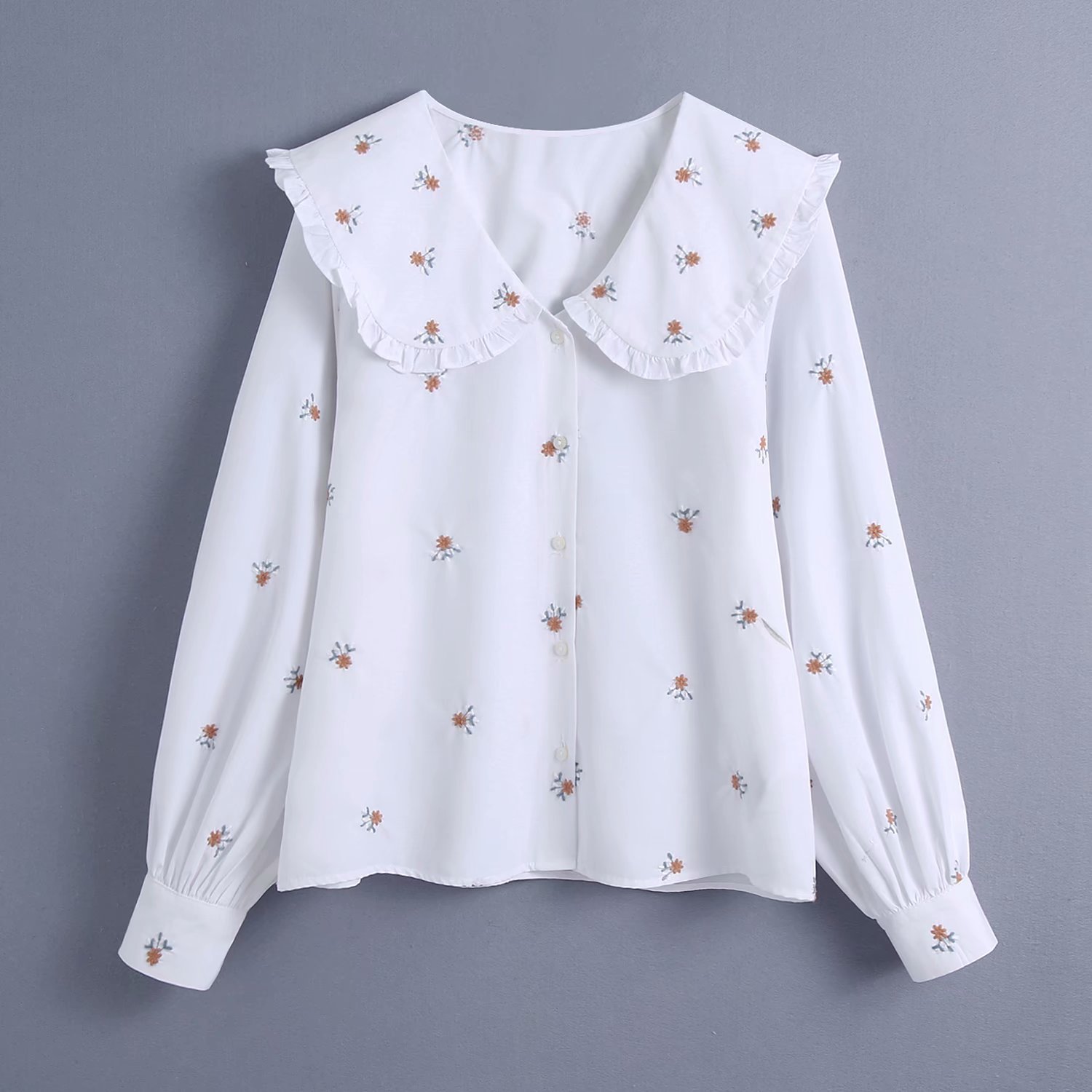 spring flower embroidery blouse top  NSAM32826