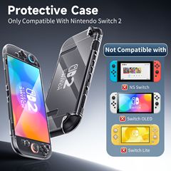 Nintendo Switch 第 2 世代保護ケース ns2 透明クリスタルボックス NS2 ゲームコンソール分割フルカバーに適しています。
