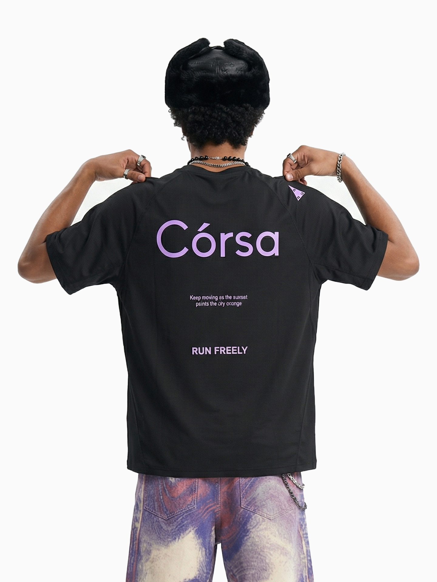 T-shirt de sport contrasté à séchage rapide, collection été 2026, respirant, léger et fin, idéal pour la course à pied en extérieur. Manches courtes._voghion.com