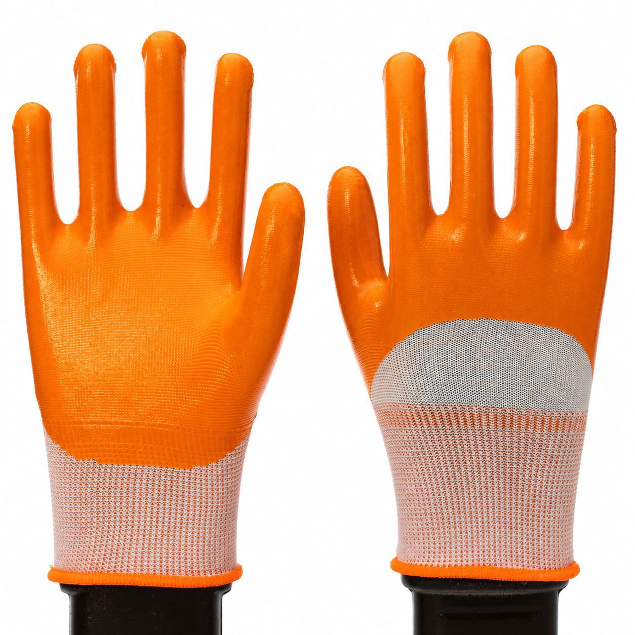 Guantes de nitrilo de nylon resistentes al aceite y resistentes al desgaste guantes de protección laboral respirantes pegamento engrosado guantes Dingqing al por mayor