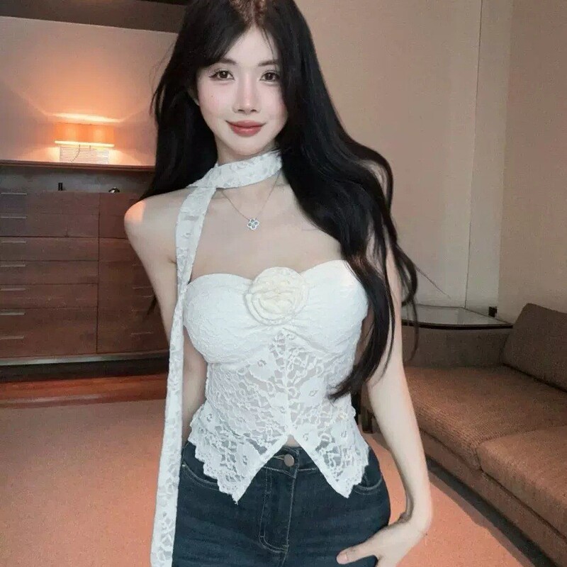 3020 # Purely Sexy Lace Tube Top for Women, Sweet and Spicy Style, Slimming Camisole, Short Tank Top