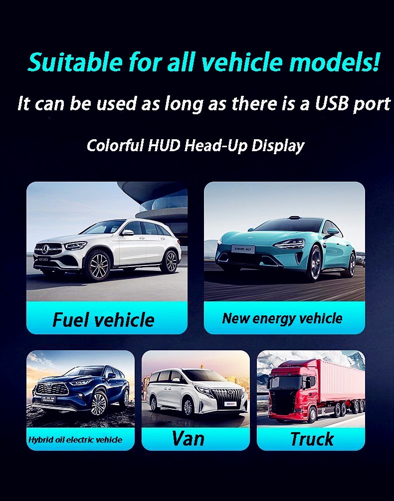 New HUD Head-Up Display for Vehicles, Specialized for Cross-Border E-Commerce, KMH/MPH Universal for Cars, Direct from Manufacturer