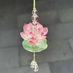 东魅粉荷摇珠夏日上新粉色荷花手机挂件包挂车挂杭州景区新款网红