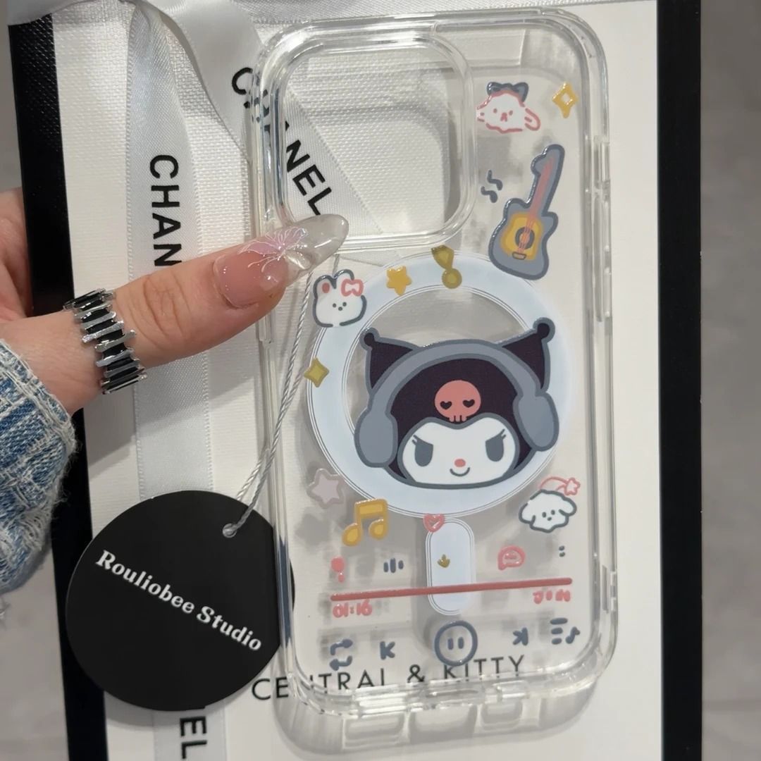 Headphones Kuromi Are Suitable for Apple 17 Mobile Phone Case Iphone16Promax New 15 Hard Shell 14 Cute 13