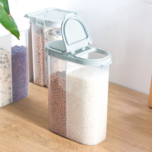 Grain compartment storage box storage tank plastic kitchen storage tank food storage tank sealed box, storage