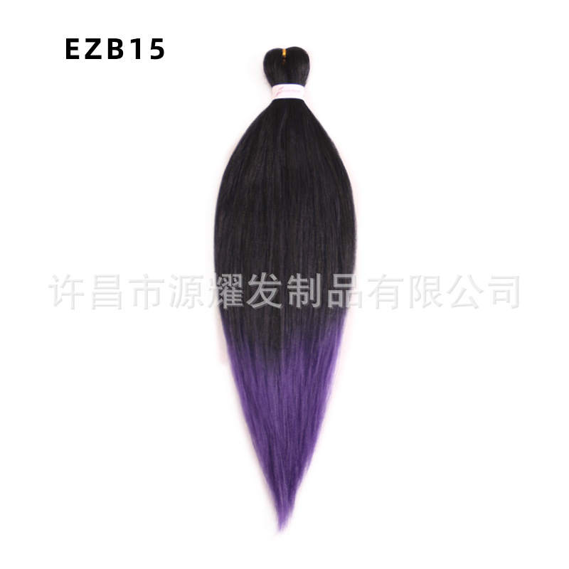 Peluca EZ cabello esponjoso y suave de fibra química trenza grande 26 pulgadas 90g pvc bicolor retardante de llama seda de baja temperatura trenza grande