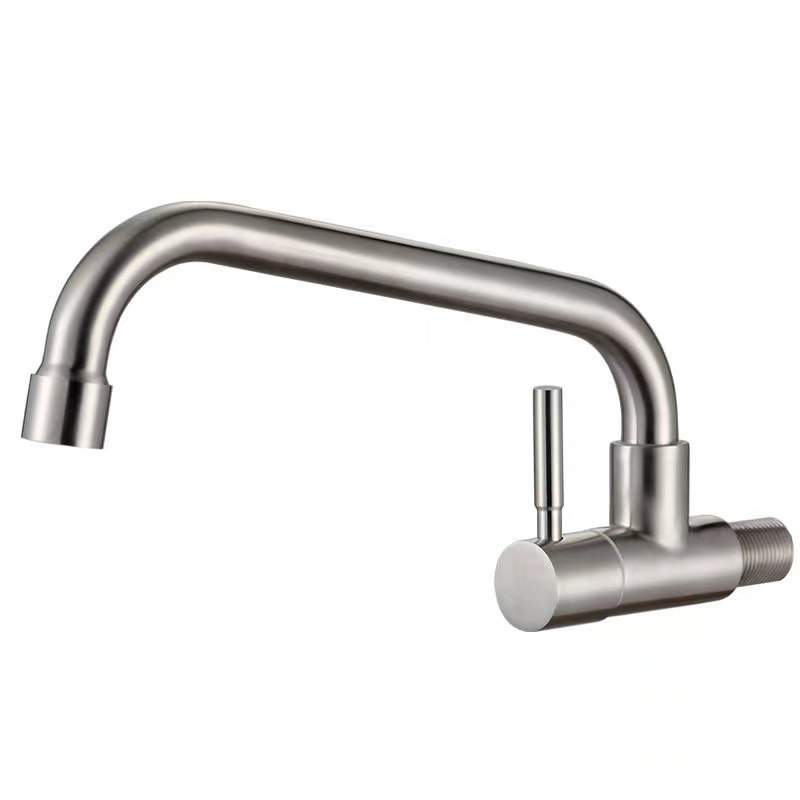 304 acero inoxidable cocina grifo 4 puntos giratorio grifo transfronterizo ingeniería mayorista doméstica cocina grifo de agua fría única