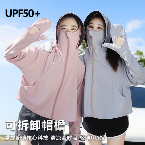 Ice silk sun protection clothing for women, cool and light, 2023 summer anti-UV cycling breathable jacket, sun protection clothing