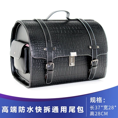 Scooter Tail Bag, Electric Vehicle Rear Seat Bag, Universal Trunk Storage Bag, Quick-Release Storage Bag, Rider Bag (Electric car tail box) - high-end-black-crocodile-pattern-295l-quick-release-large-tail-bag-large