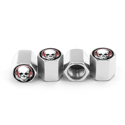4 pcs/set universal car valve - silver-metal-headset-skull-4pcs