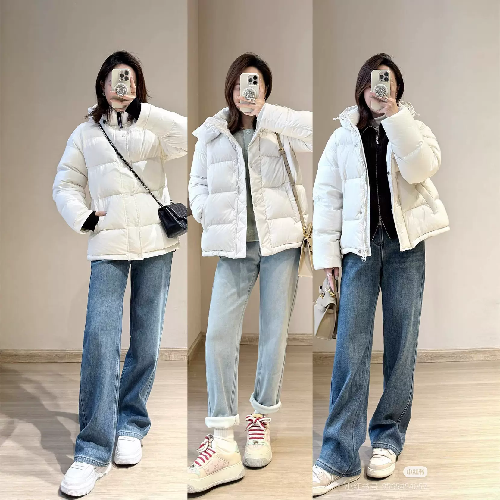 平湖白鸭绒女士羽绒服高级感中长款冬季外套女十三行女装尾货批发