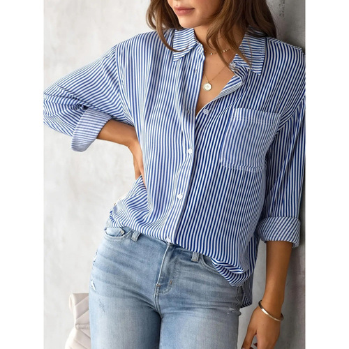 European and American women's clothing on Wishebay: Loose-fit, casual long-sleeve shirt for women