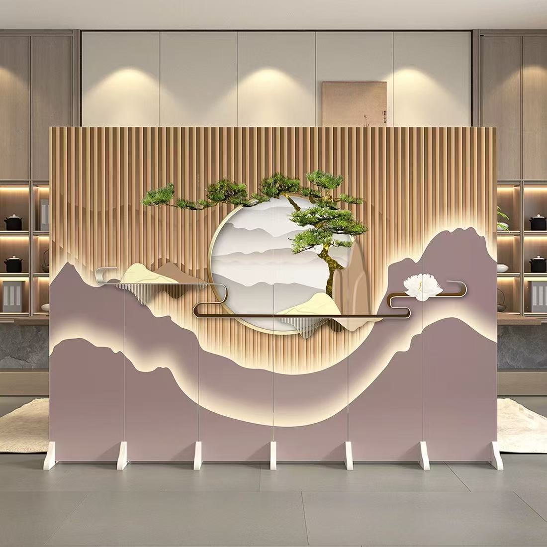 Screen partition Chinese hotel private room mobile office conference room simple shelter screen