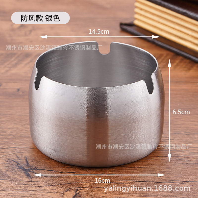 Cenicero de acero inoxidable dorado grueso, resistente y elegante, ideal para bar o cafetería, venta directa de fábrica