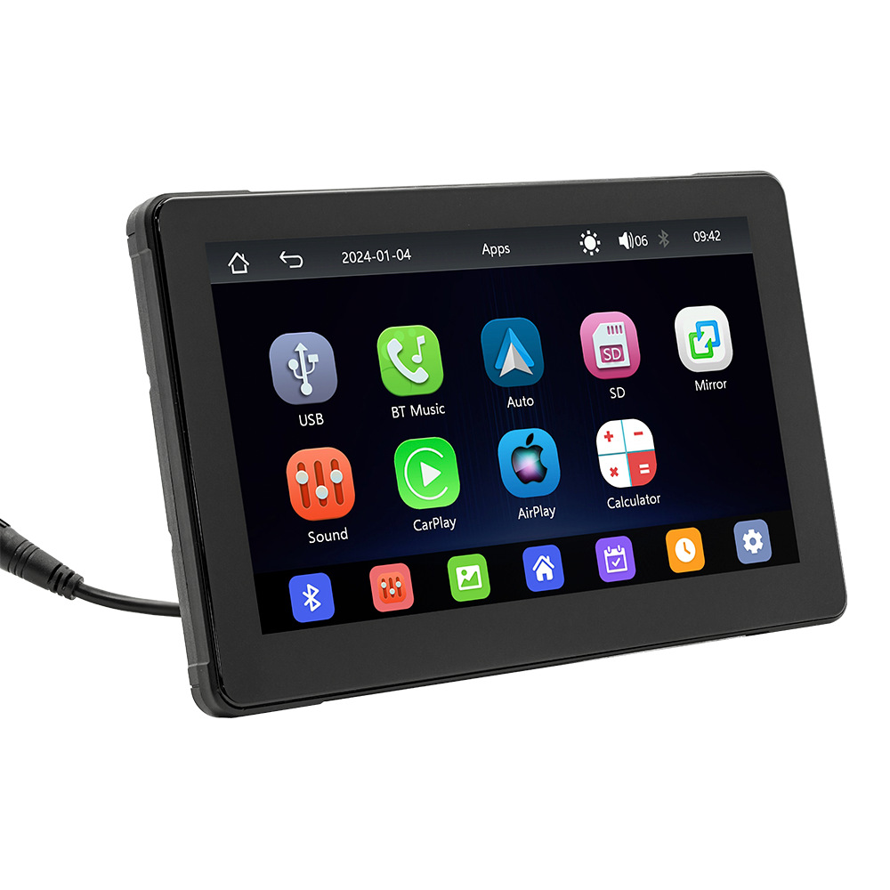 Procesamiento personalizado de 7 pulgadas motocicleta portátil registrador de conducción carplay HD pantalla IPS navegación impermeable