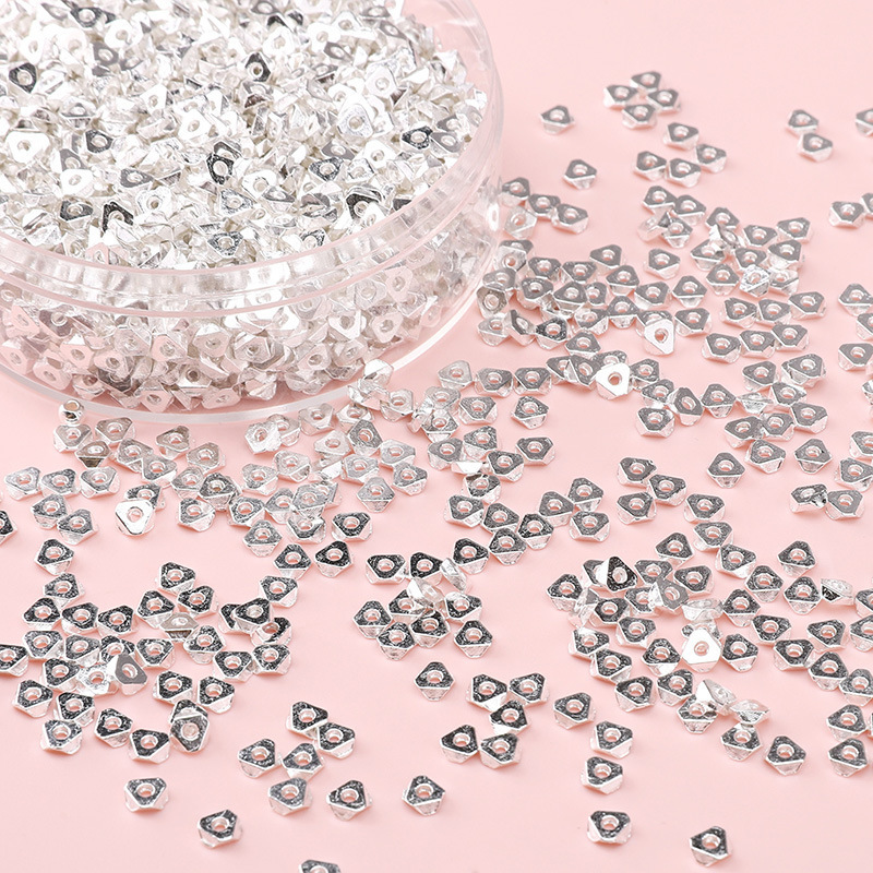 25 合金ブロークンシルバールースビーズシリーズホイールビーズスクエアビーズスペーサービーズ手作り diy アクセサリー半完成ブレスレット素材|undefined