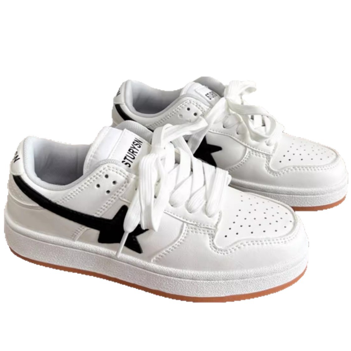 2026 primavera y otoño nuevos zapatos deportivos de estudiantes universales estilo de tendencia nacional zapatos blancos casuales estilo de puerto de suela gruesa zapatos de skate de color para mujeres