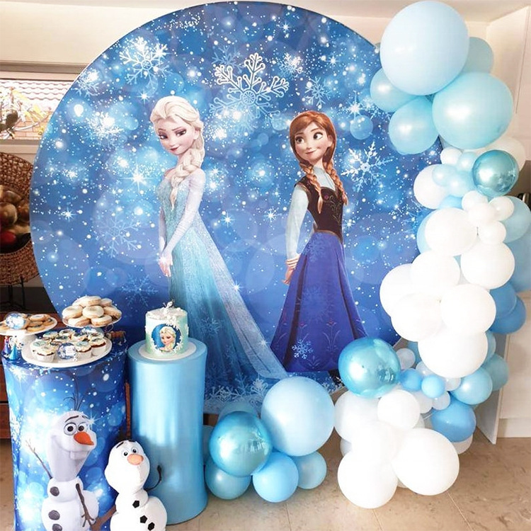 7ft 快幕秀圆形展架背景墙画面印刷公主主题派对活动背景展示架