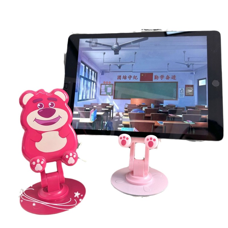 金属のかわいい漫画の携帯電話の支柱の回転の携帯用昇降のタブレットのデスクトップの怠け者の折り畳みの生放送の支持台|undefined