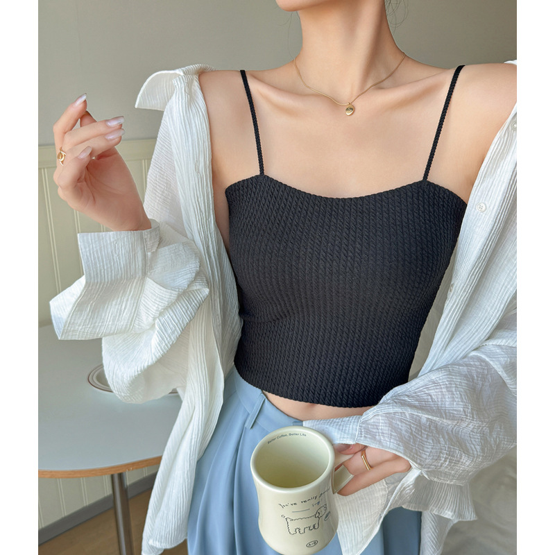 여성용 여름 올인원 캐미솔, 가슴 패드 포함, 여름 정장, 슬림핏 아우터, 아름다운 등, 가슴 랩, 튜브탑