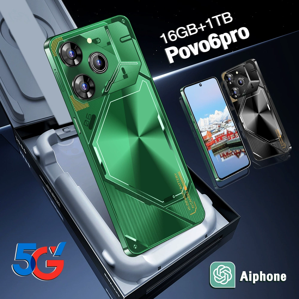 Товарищество на границе новая внешняя торговля мобильный телефон Povo6Pro супер большой экран 16+1T Android смартфон источник фабричная цена