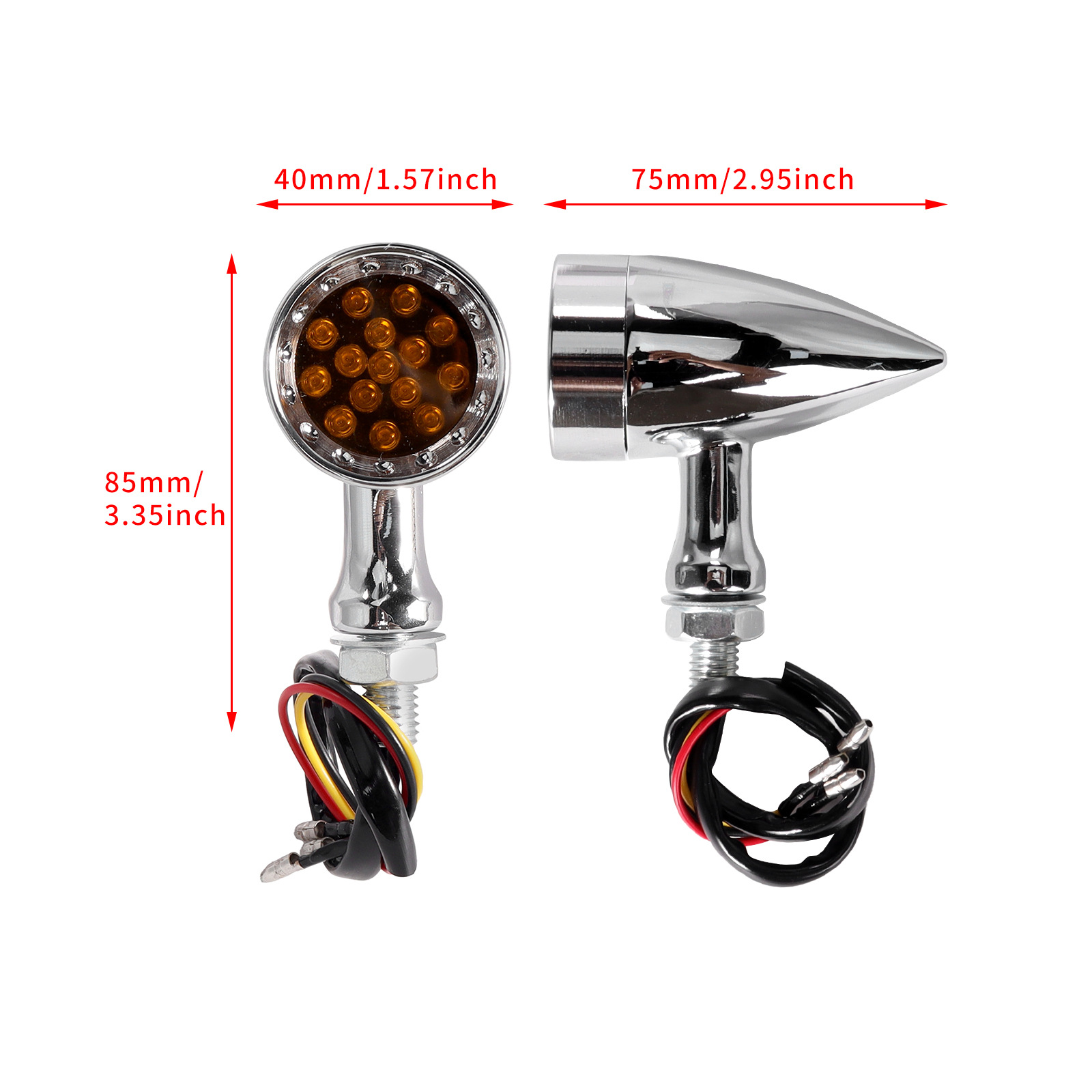 Motorcycle Retro Modified Aluminum Alloy Turn Signal Light Harley Cruiser Led Grid Bullet Turn Light