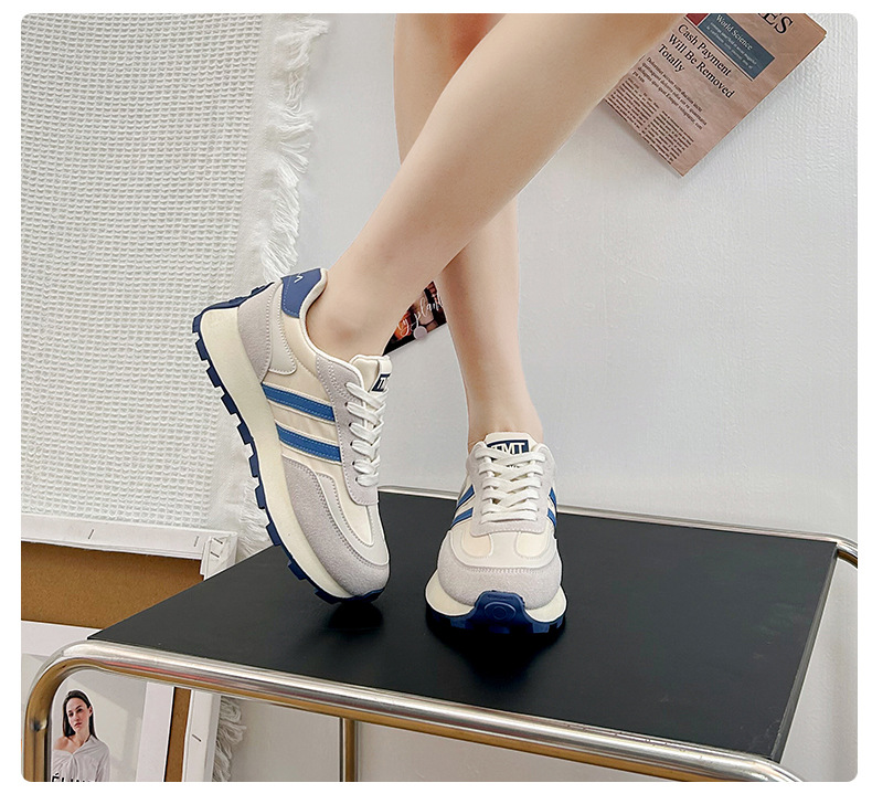 新益美 春季新款学生跑步运动鞋百搭增高