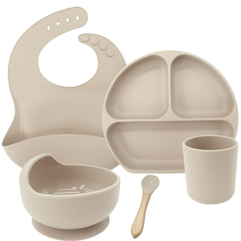 Vajilla infantil comer bebé vajilla traje bebé silicona vajilla suplemento alimenticio Tazón plato cuchara babero Madre y niño traje