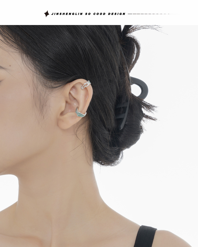 Fashion Geometric Sterling Silver Epoxy Ear Studs 1 Pair