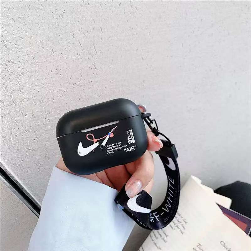 Ins caja de dibujos animados para Apple Airpods4 auriculares cubierta protector esmerilado negro y blanco cuerdas pro3 auriculares cubierta