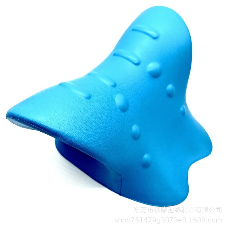 现货可拍 PU自结皮颈部牵枕 高弹聚氨酯发泡颈椎按摩头枕靠腰拉伸