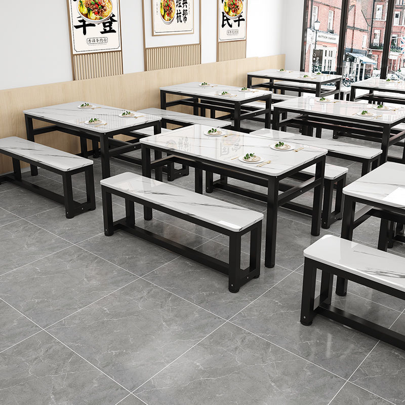 餐桌商用餐饮店长条餐桌桌子长方形快餐桌椅食堂公司长凳子小吃店|undefined