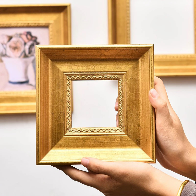 Vintage Gold Foil Oil Painting French Minimalist Custom Wooden Framed Wooden Picture Frame Solid Wood Frame Self-Assembled Photo Frame Empty Frame Vintage Gold Foil Oil Painting French Minimalist Custom Wooden Framed Wooden Picture Frame Solid Wood Frame Self-Assembled Photo Frame Empty Frame