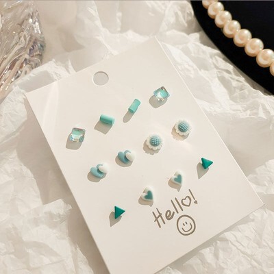 S925 Silver Needle New Earring Women's Set Summer Small, Exquisite and Cute Style Ear Bone Nail Student Earrings Wholesale