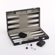 定制跨境PU皮革双陆棋盒高档黑白棋子手提西洋双陆棋盘包装盒现货