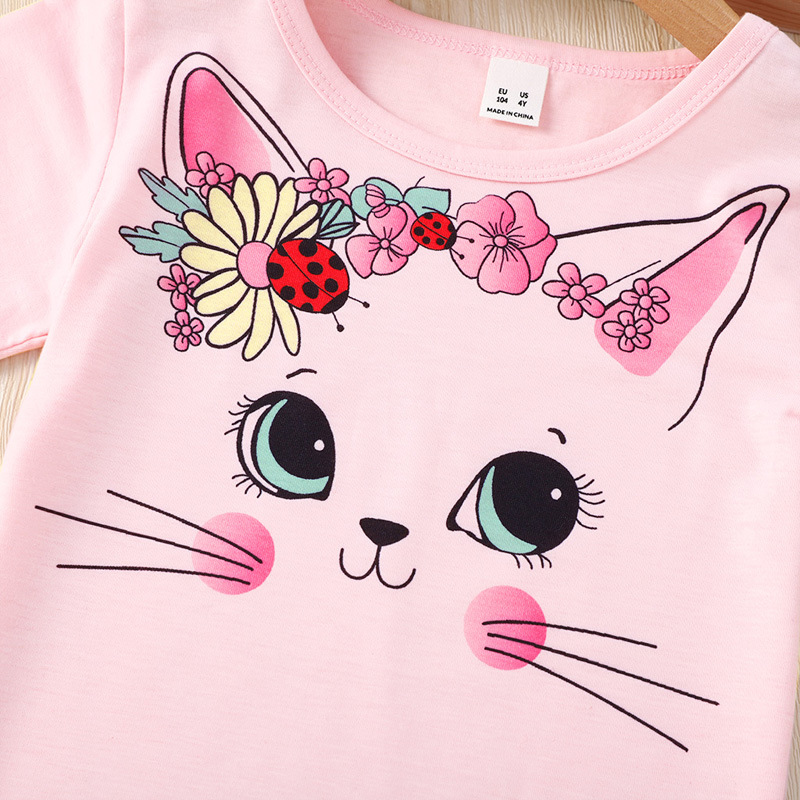 Fashion Cat Printing Polyester Girls Dresses display picture 4