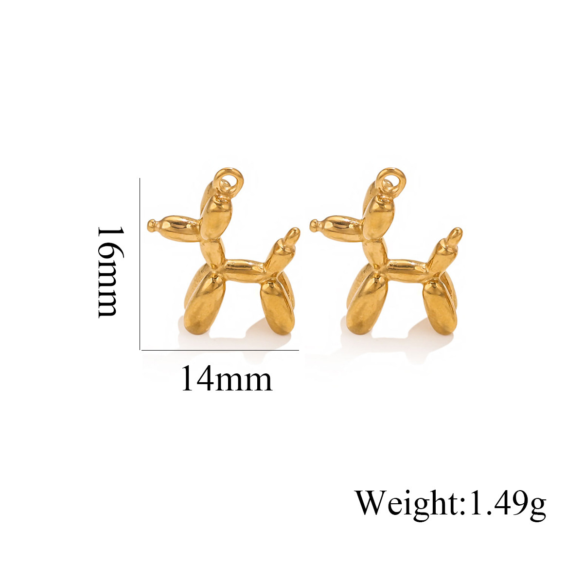 강아지 골드 14*16mm