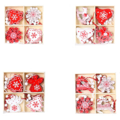 クリスマス装飾品ケース木製クリスマスペンダント雪クリスマスツリーヘラジカ掛け木製工芸品