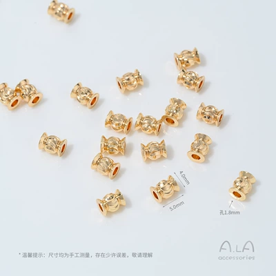 Zərgərlik ara hissələri – Necklace DIY Materials - c52-5-14k-lantern-spacer-beads-10-pieces