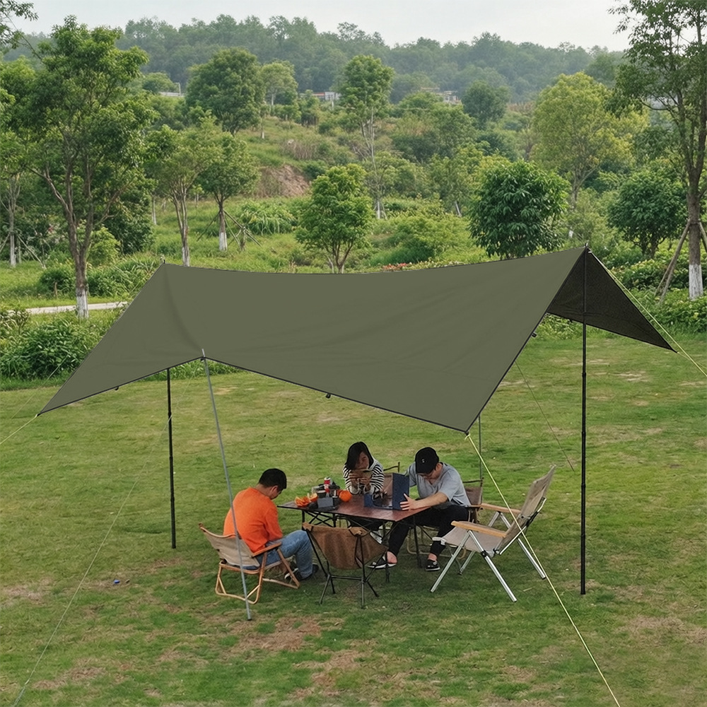 Square Multi-Point Canopy Tent with 19 Attachment Points, Multifunctional Outdoor Hiking Camping Bc Shelter Tent