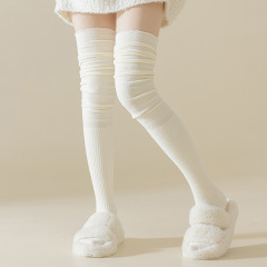 加厚保暖長筒襪女北極絨過膝堆堆毛圈過膝襪純色不掉筒大腿襪子女