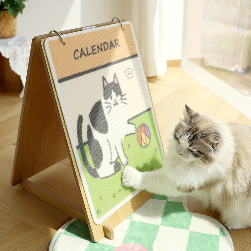 ニャン仙児猫カレンダー猫掴み板かわいい高颜値磨爪漫画猫玩具立式猫爪板は屑が落ちない|undefined