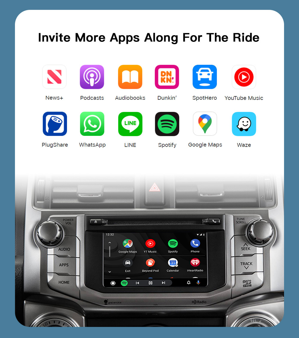 Applicable to overseas Toyota wireless carplay interconnection Android auto smart car navigation module cross-border