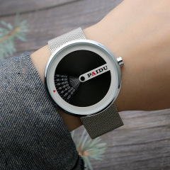 Punk style student turntable boys' new concept watch trendy men's fashion watch mesh strap quartz watch unicorn watch