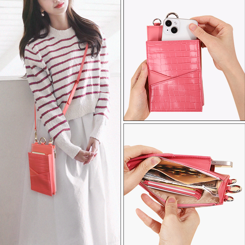 2024 nuevo bolso de mensajero de un solo hombro pequeño bolso pequeño de rombo de estilo japonés fresco bolso de teléfono móvil de mujer con patrón de piedra