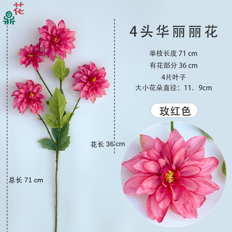 4 화려한 lihua 로즈 레드