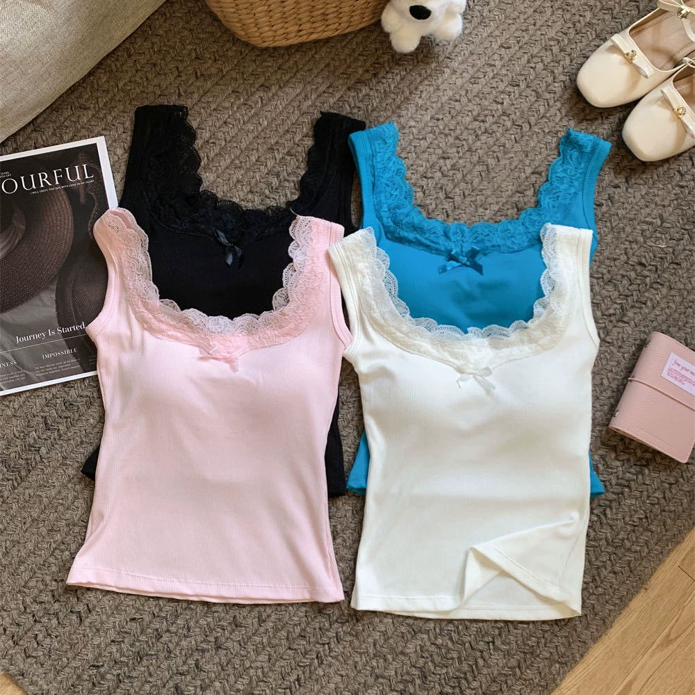 Кружевной кружевной с нагрудным ковриком Чистый белый бант камзол жилет женский BM ветер сладкий горячий девушка тонкая и без рукавов